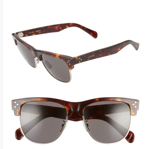 CELINE 54mm Browline Round Sunglasses brown main image 7